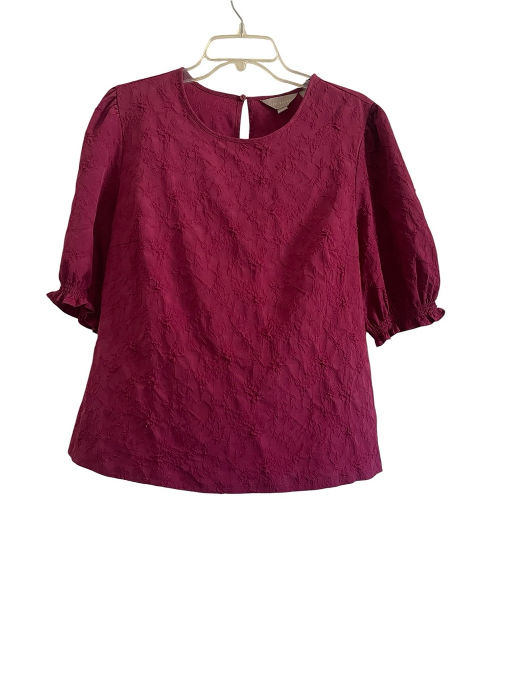 Ted Baker Women’s Textured Embroidery Short Sleeve Top Size XL - Picture 6 of 10